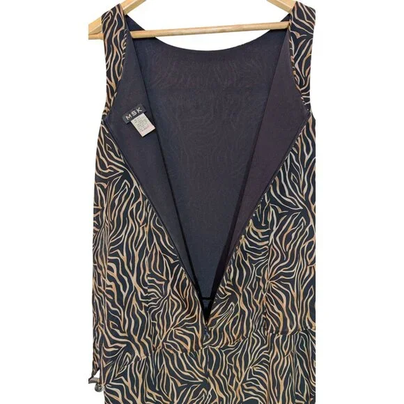 Vintage Zebra Print Sleeveless Maxi Dress Womens Size 14 by MSK Made in USA - Picture 4 of 6